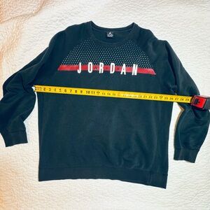 Jordan Black and Red Men's Crewneck Sweater